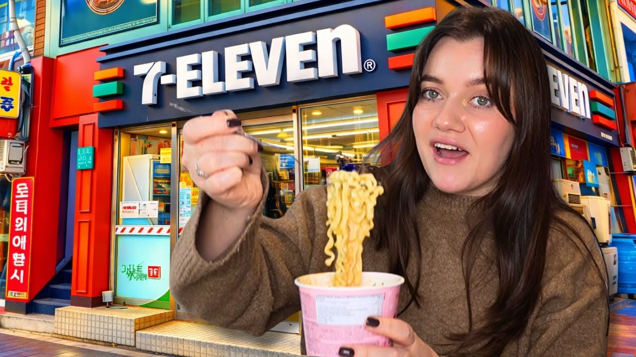 Brit tries KOREAN 7-ELEVEN snacks for the first time 