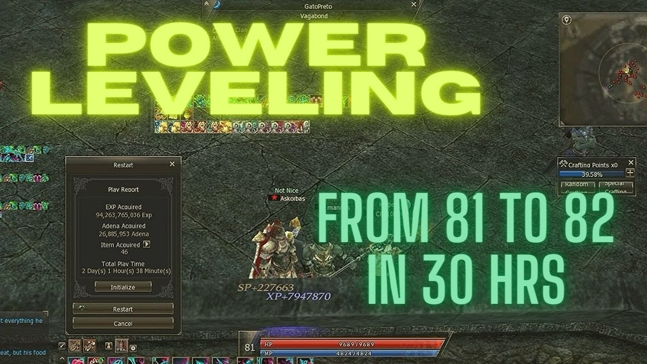 Lineage 2 Classic Power Leveling How I Go From 81 To 82 in 30 Hrs With Exp Boost L2 Global