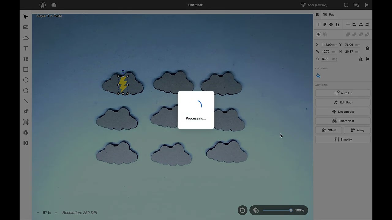 Beam Studio - Auto Fit Function Demonstration