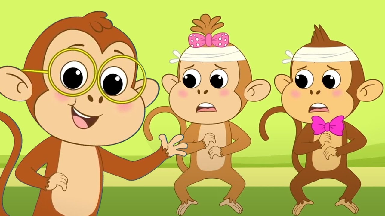 Five Little Monkeys, Animal Cartoon + More Kids Songs & Videos
