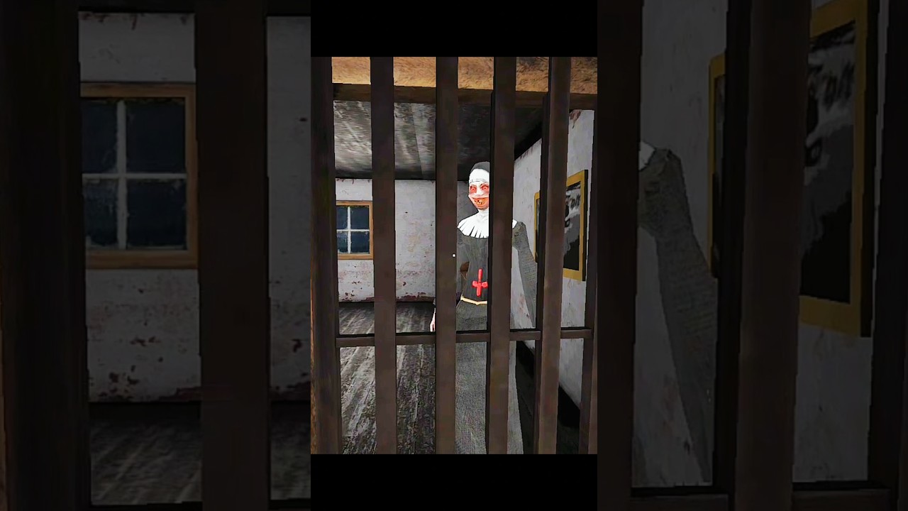 Evil Nun And Angelina In Jail Door Escape 🤯😱 #granny #trending #shorts #ytshorts #shortfeed #popular