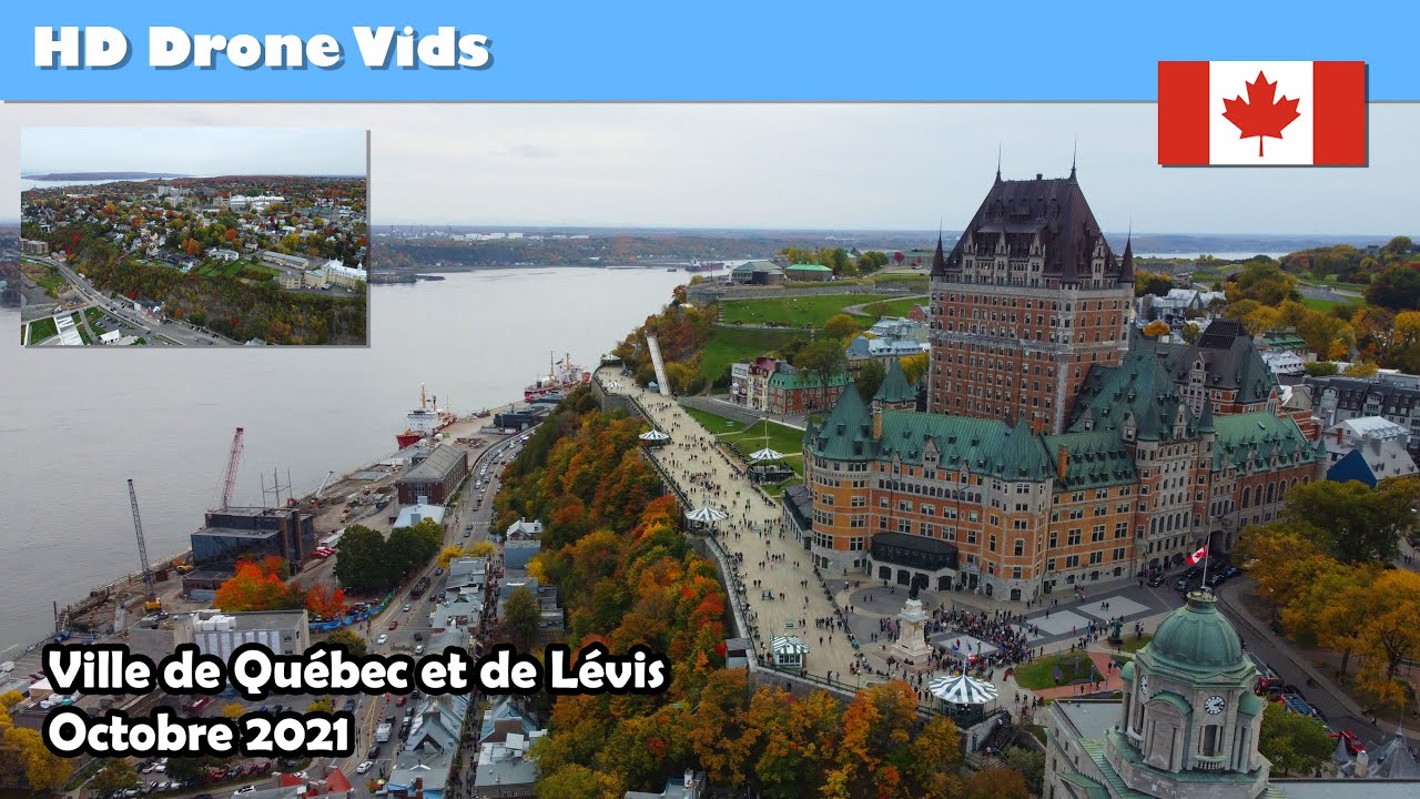Canada HD Drone videos: Québec City et Lévis (Mavic Mini 2) Survol de la ville, Chateau Frontenac