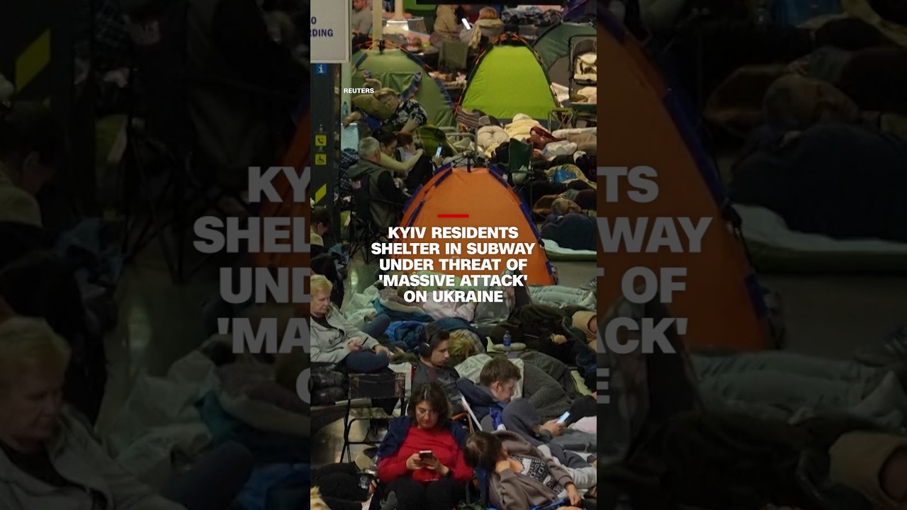 Kyiv residents shelter in subway under threat of 'massive attack' on Ukraine
