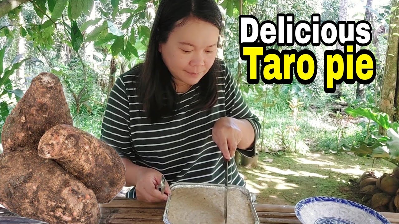 Off grid living: Harvest taro and made a delicious TARO PIE | Countryside life