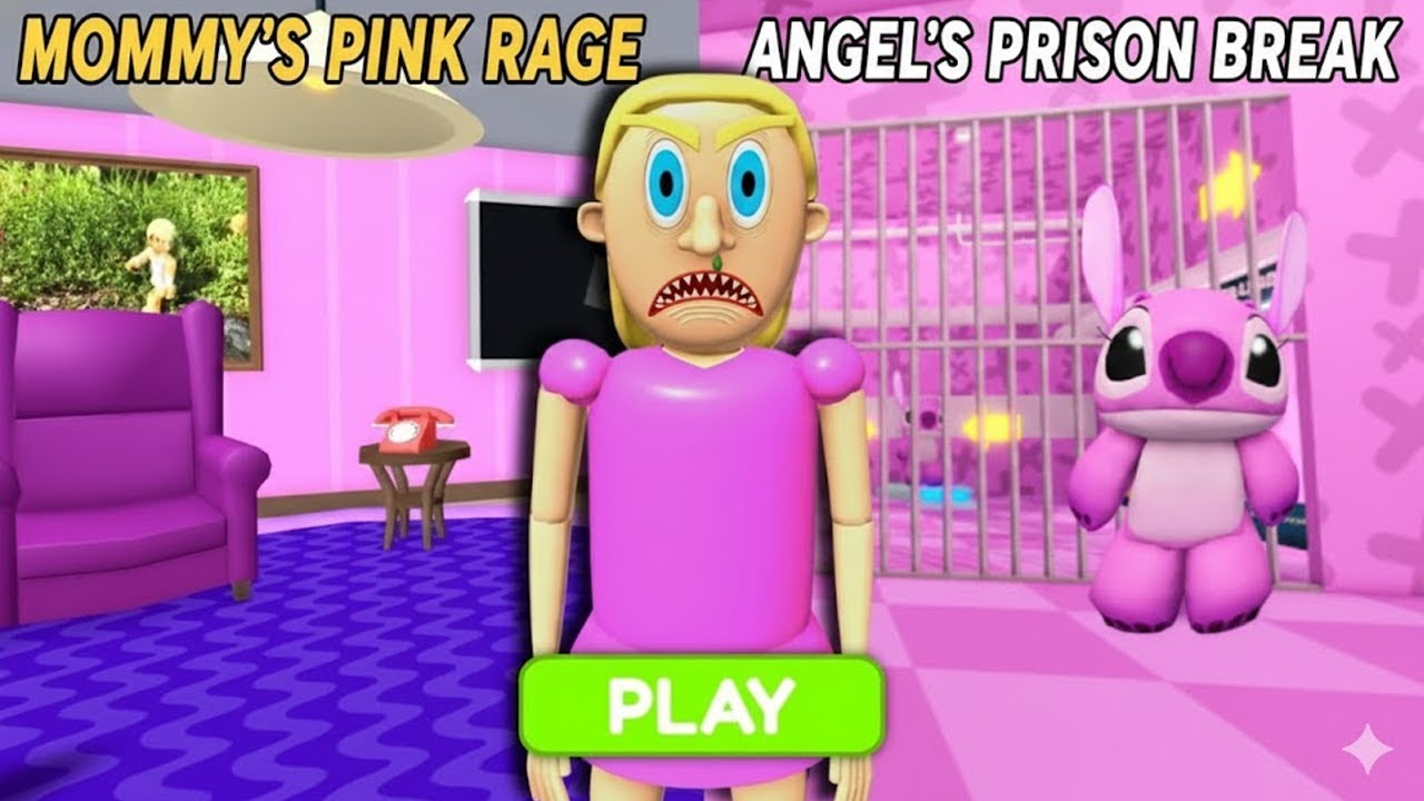 TEAM EVIL MOM Vs ANGEL STITCH'S TEAMWORK OBBY  #Roblox