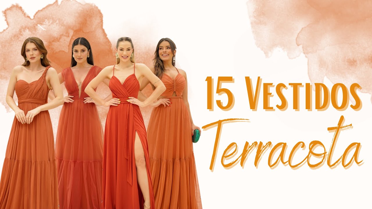 15 Vestidos de festa na cor Terracota - 2023