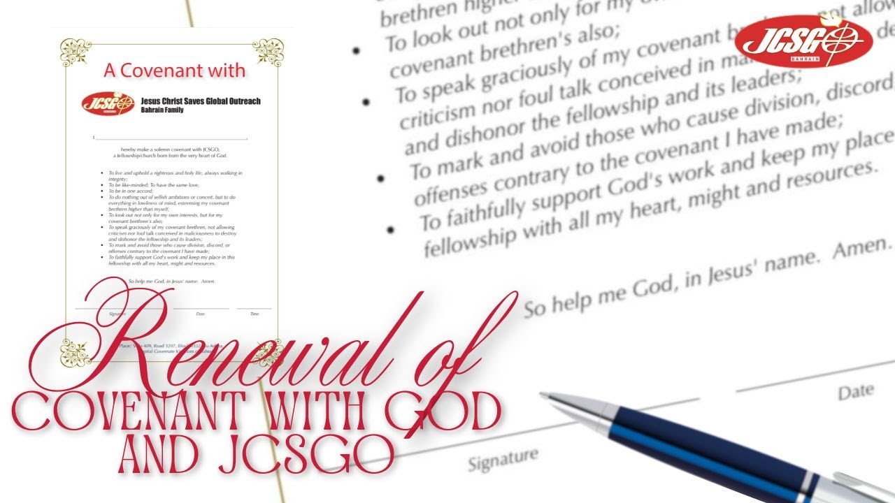 Renewal of Covenant with God and JCSGO | by: Ptra. Benelinda Cariño