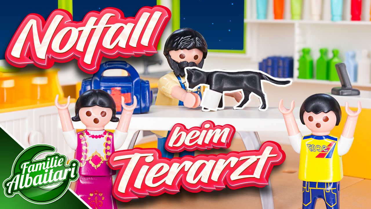 🔴 Notfall beim Tierarzt 🔴 Tiernotruf 🚑 Muslimische Playmobil Videos | Notaufnahme Katze🐱Kinder Islam