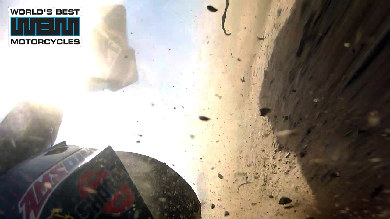 3.4 BMW S1000RR 100mph Superbike Crash - 61.13 degree lean angle