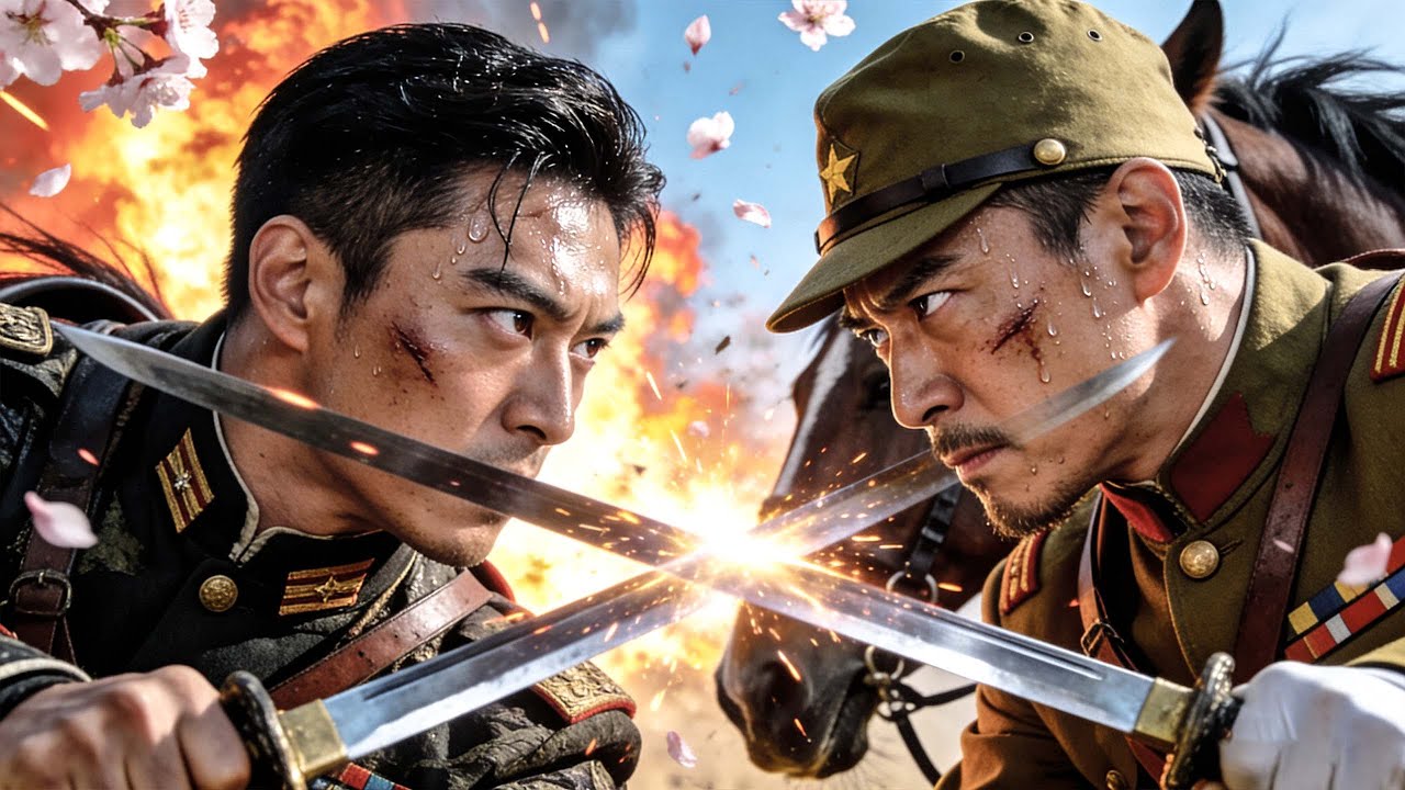 日軍大佐仗著刀法囂張挑釁，中國小夥怒而策馬迎戰，每一招都極具衝擊力！⚔️ 抗日 Kung Fu #抗日 #電影 #功夫