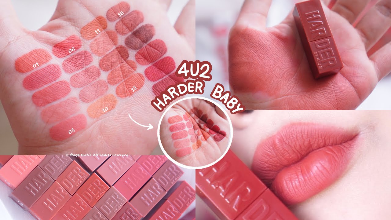 รีวิว #4U2 HARDER BABY #ลิปติดทน สายแมท ฉบับ ส่อง In Detail + การวิธี test ลิปแมทง่ายๆ | myktbelle