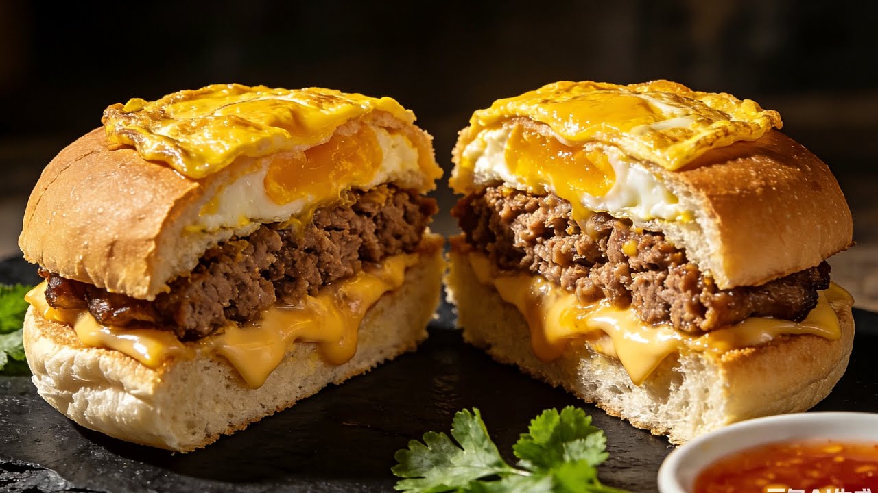 ❇️中國美食-Egg and Meat Burger🍔#shortsfeed #live 