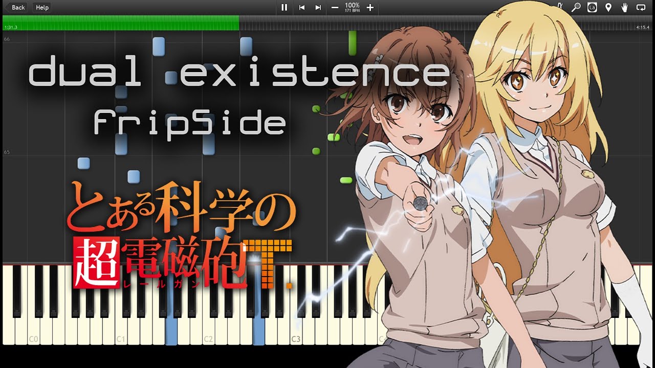dual existence - fripSide 『とある科学の超電磁砲T』 OP2 Full Piano 【Sheet Music】