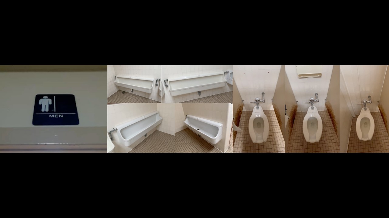 Basketball Court Men's Restroom Full Shoot