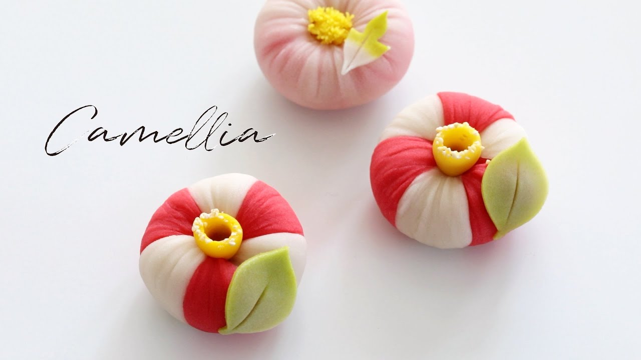 팥아트 동백꽃 ㅣ Camellia Wagashi Bean art