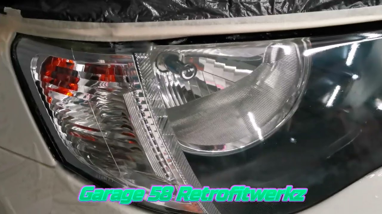 Mitsubishi Triton Strada GL 2014 headlight lens restoration + Bi LED retrofit