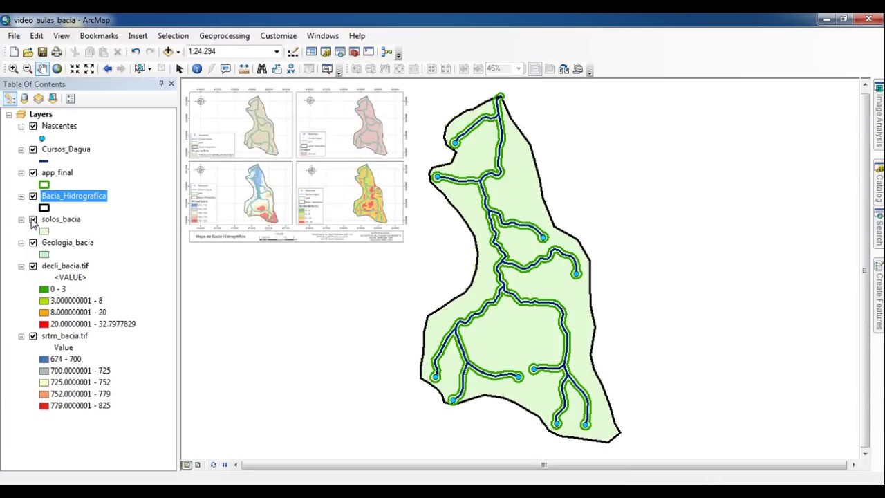 Layout 4 mapas - ArcMap 10.3