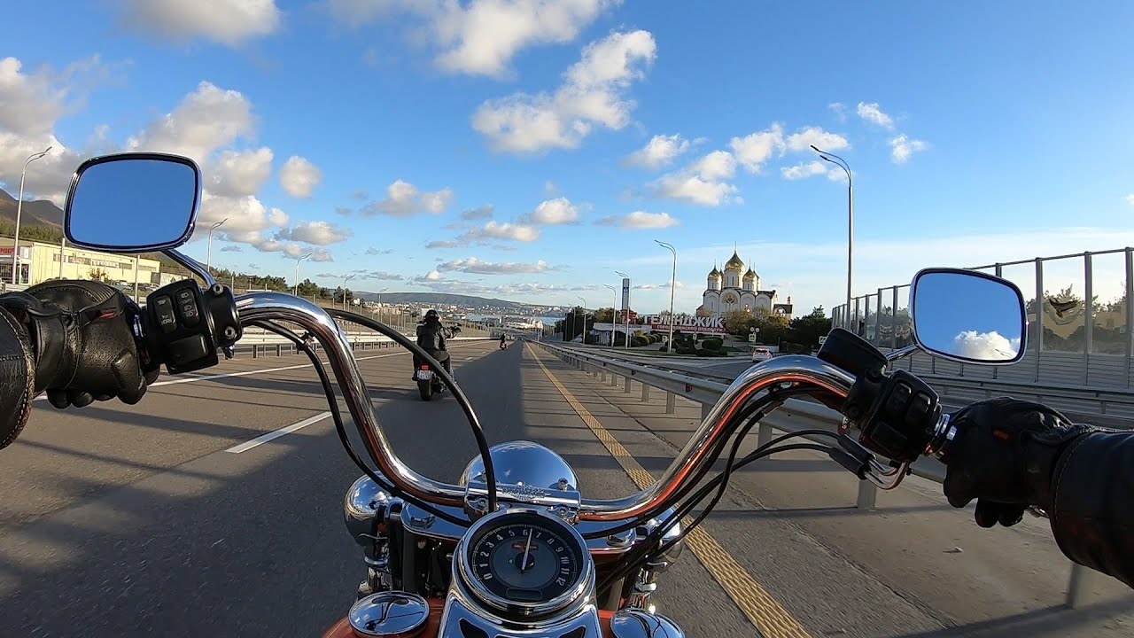 Riding a motorcycle Harley Davidson Heritage 103 FLSTC #12 ||  Day riding (No music)