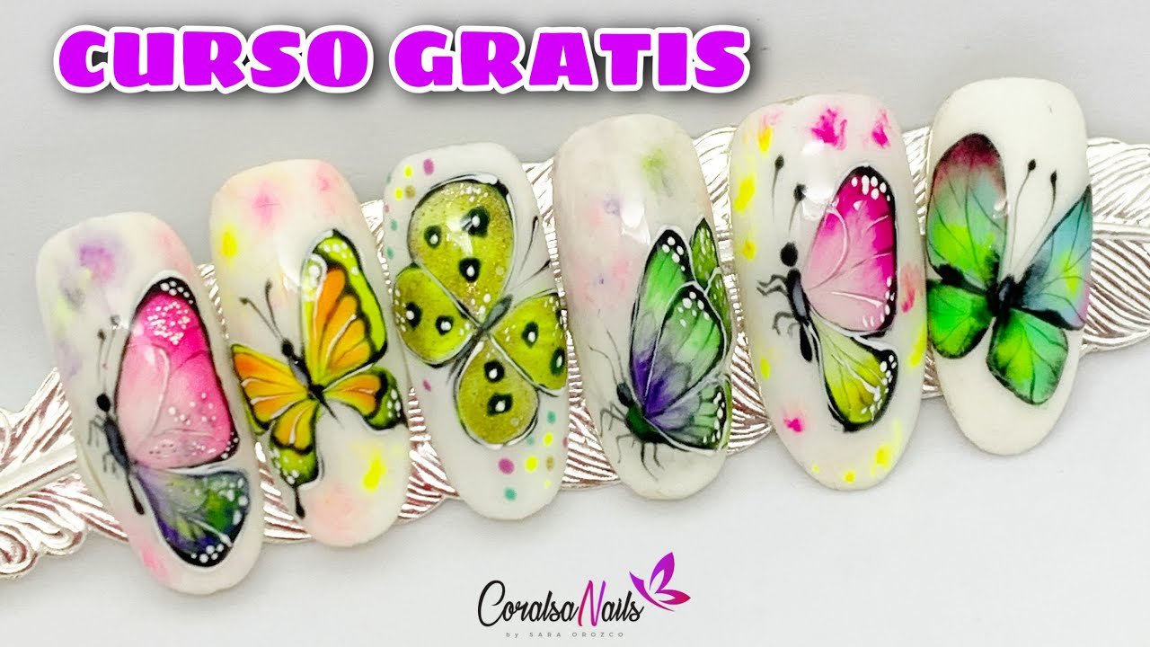 Como dibujar mariposas con esmalte permanente.