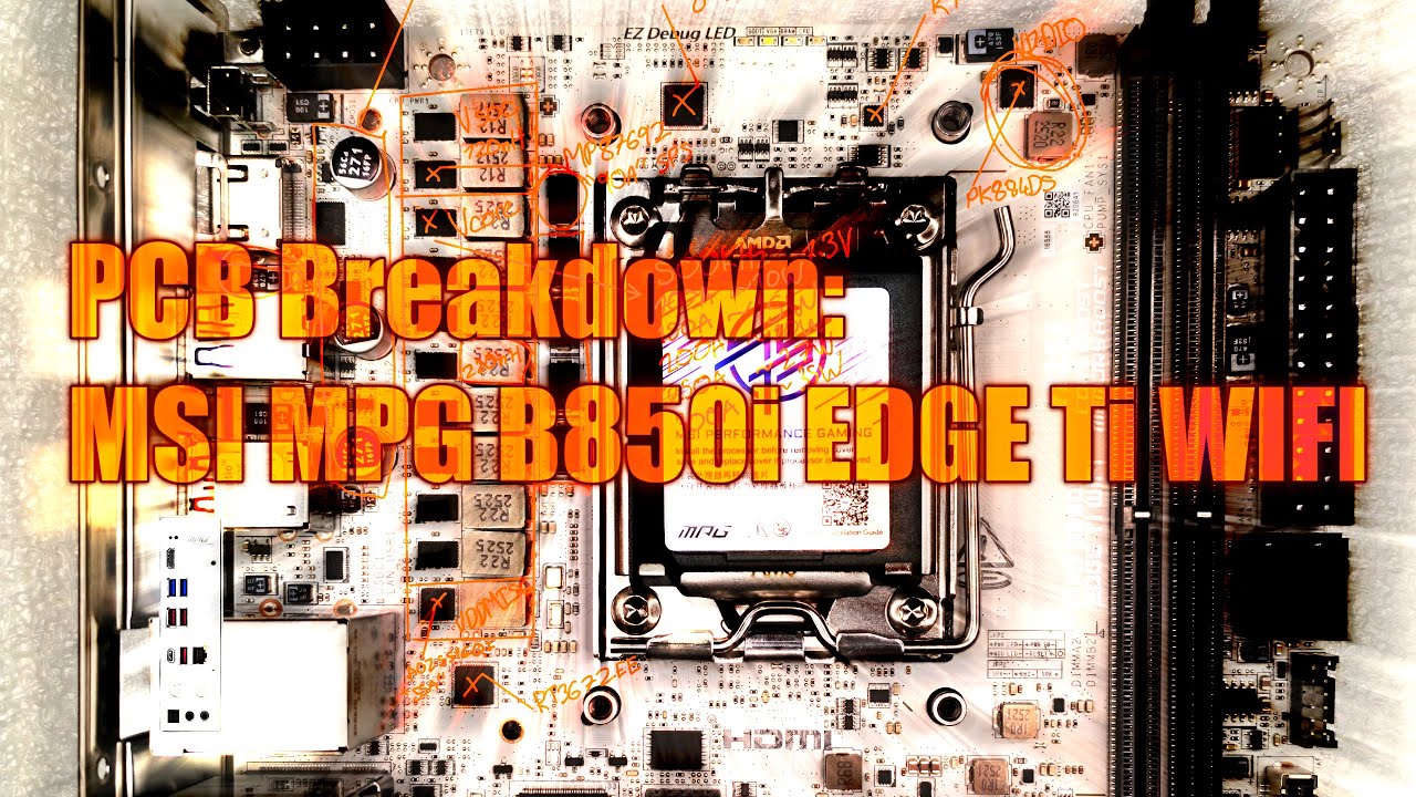 Схема печатной платы материнской платы: MSI MPG B850i Edge Ti Wifi