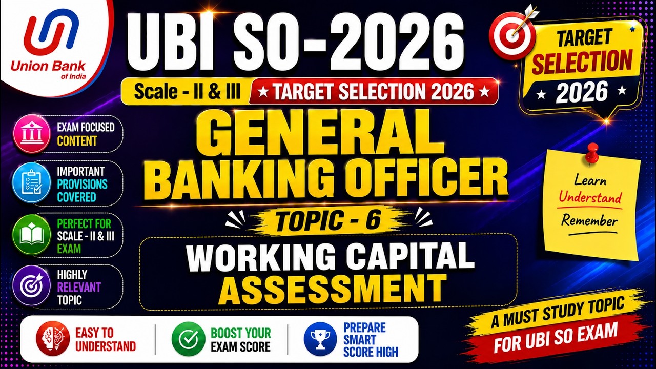 Working Capital Assessment MCQS | UBI SO 2026 General Banking Officer | UBI GBO MCQS PDF 2026