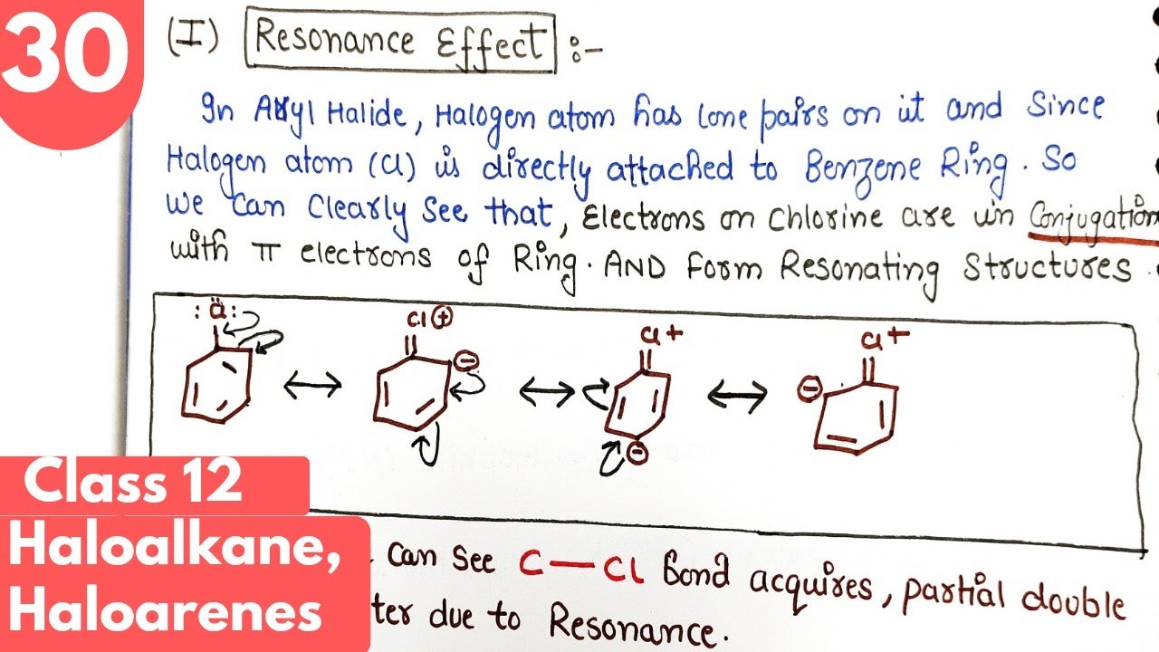 30) Why Haloarenes are less reactive toward Nucleophilic Substitution rxn| Reactions of Haloarenes