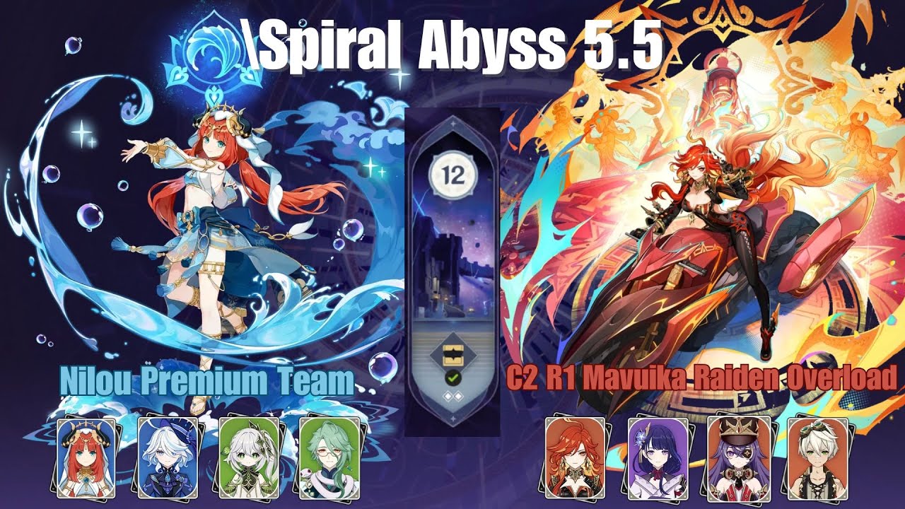 Spiral Abyss 5.5 Nilou Premium Team x C2 R1 Mavuika Raiden Overload | Genshin Impact