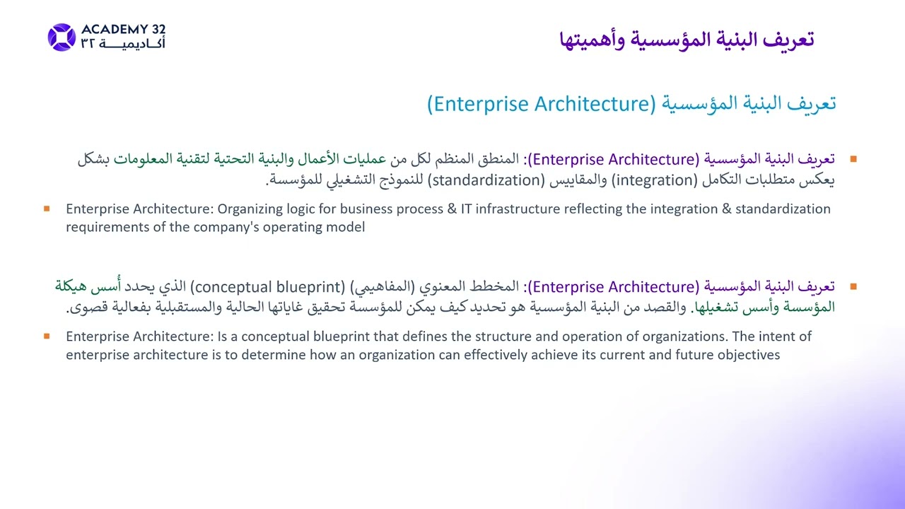تطبيق البنية المؤسسية في الجهات الحكومية