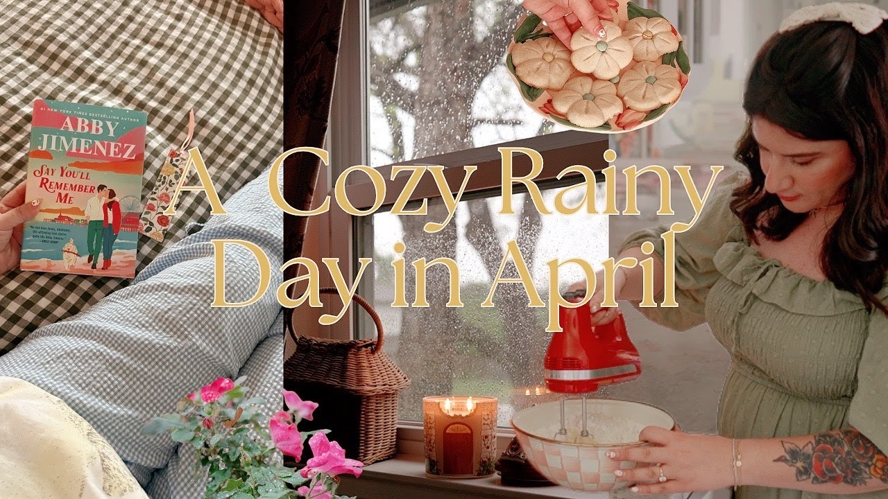 Cozy Rainy Day in April Vlog 🌧️🌸☕️ Reading, Cozy Hobbies, Baking and Embracing Slow Living