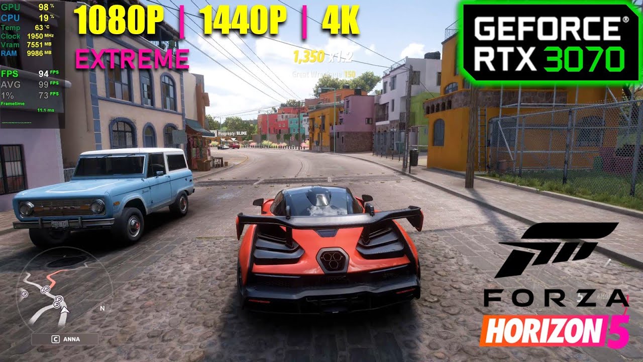 RTX 3070 | Forza Horizon 5 — 1080p, 1440p, 4K — экстремальные настройки