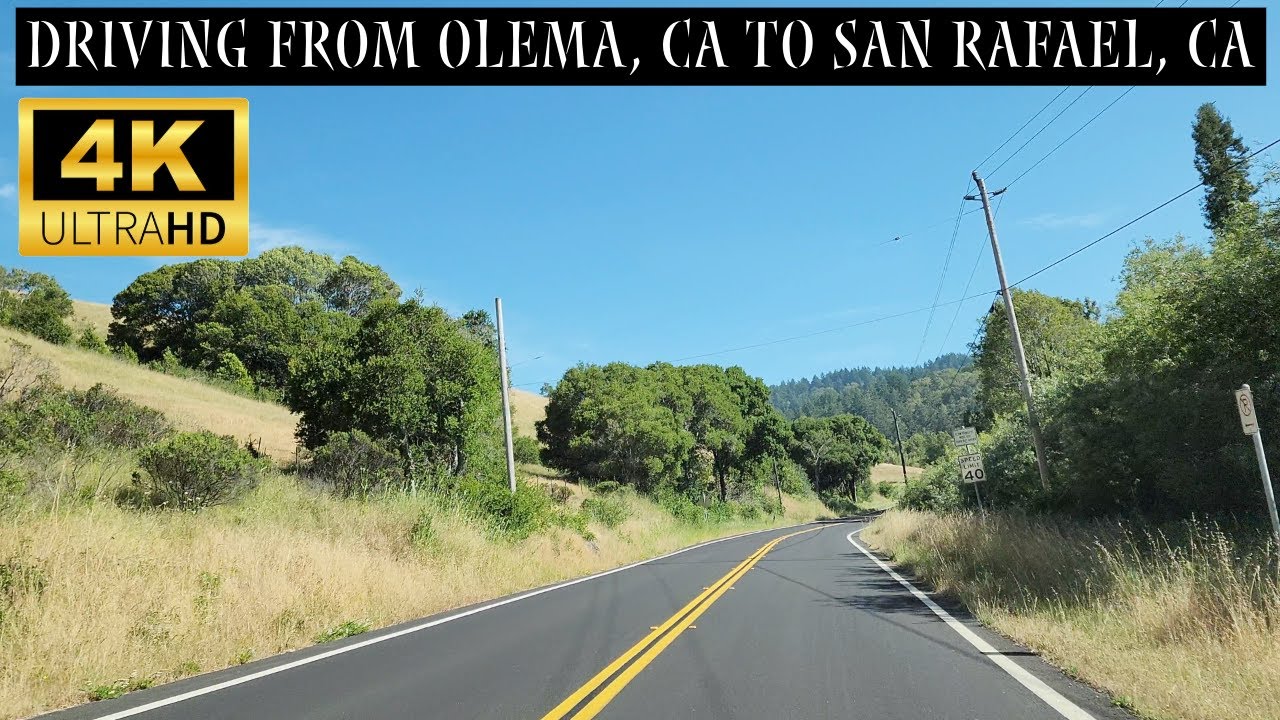 Driving From Olema, CA To San Rafael, CA | Sir Francis Drake Blvd In Marin County | 4K Scenic Drive