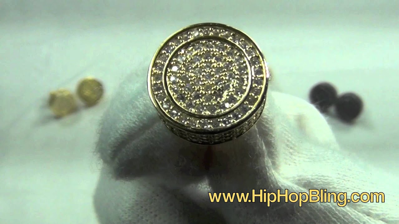 .925 Silver XXL Circle 3D Bling Bling Earrings - Available in 4 Colors