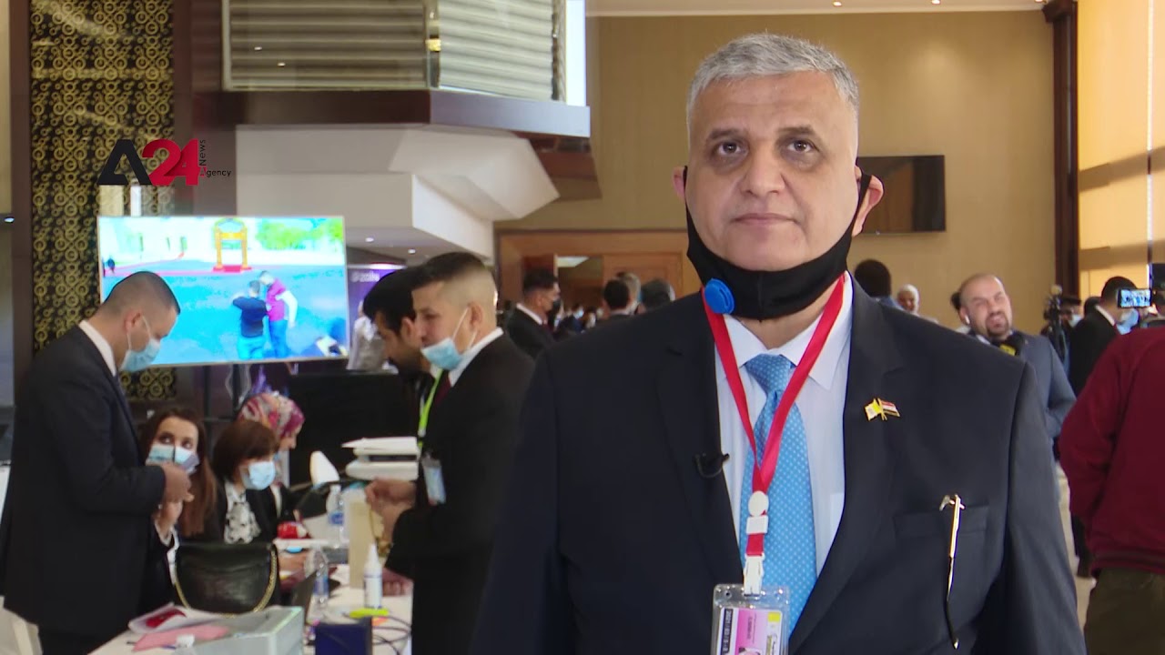 العراق - مركز صحفي لتنظيم الجيش الإعلامي خلال تغطيته زيارة بابا الفاتيكان إلى العراق