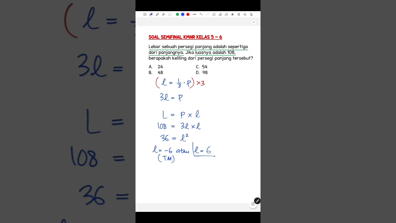 Semifinal KMNR Kelas 5-6 #math #matematika #mtk #mathematics #kompetisi #shortvideo #fyp #viralvideo