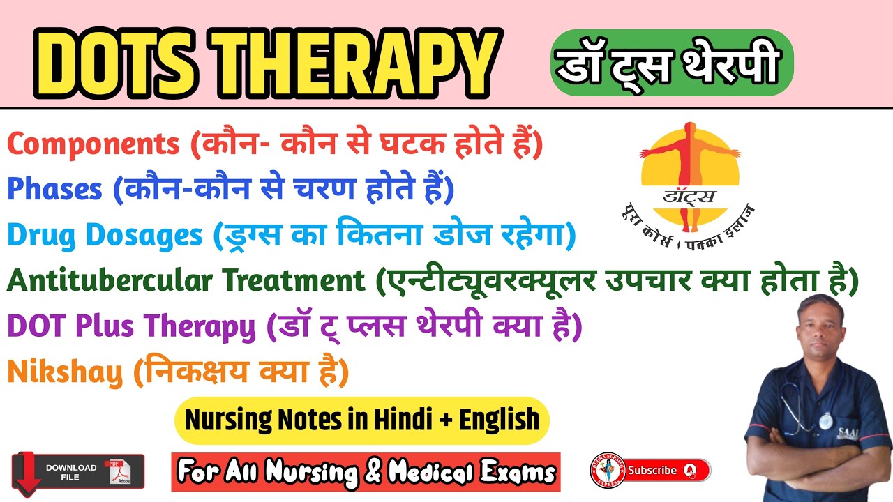 DOTS Therapy in Hindi | Dots Therapy for TB | DOT Plus Therapy | GNM | BSc Nursing