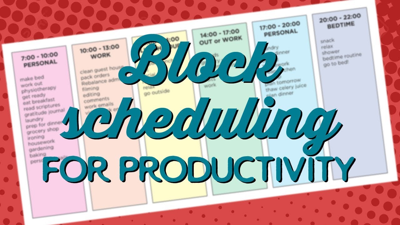 Block Scheduling for Productivity | A Thousand Words