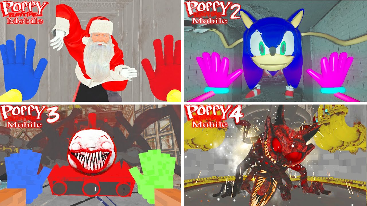 Poppy Playtime: Chapters 1, 2, 3, 4 - All BOSSES and ENDINGS in BRIGHT Mode