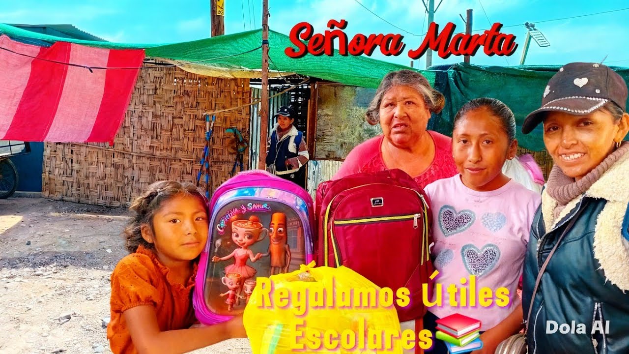 Señora Martha: sus nietas muy alegres con su mochila nueva y útiles escolares📚