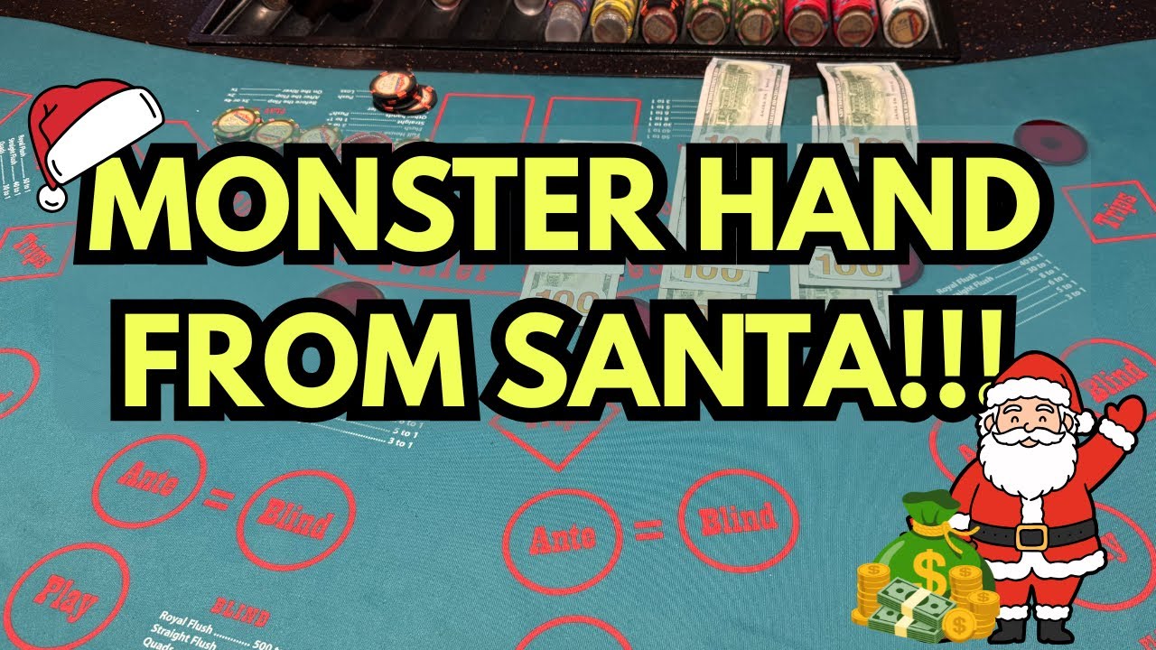 ULTIMATE TEXAS HOLD 'EM in LAS VEGAS! MONSTER HAND FROM SANTA!!! 💰🔥🧑‍🎄