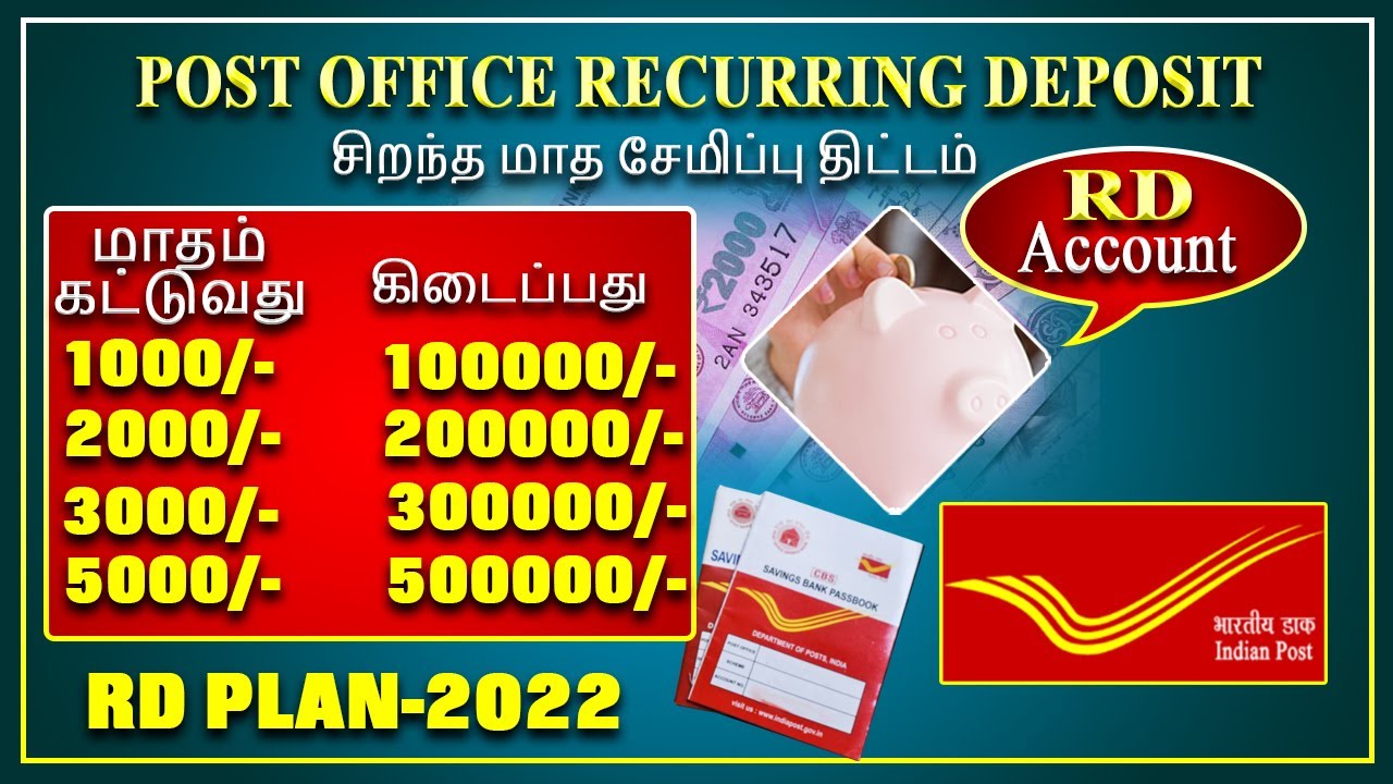 மாதம் ஆயிரம் கட்டினால் ஒரு லட்சம் கிடைக்கும் Post offcie Recurring deposit scheme, RD A/C postoffice