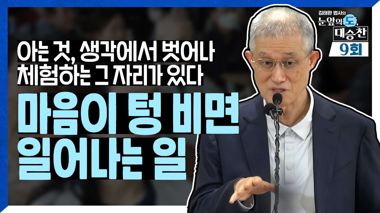 아는 것, 생각에서 벗어나 체험하는 그 자리가 있다. 마음이 텅 비면 일어나는 일 | 김태완 법사의 눈앞의 도, 대승찬 9화