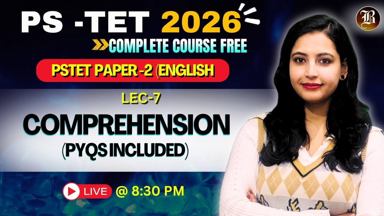 PSTET English 2026 | Comprehension  Part- 7 | FREE Live Class (Paper-2)