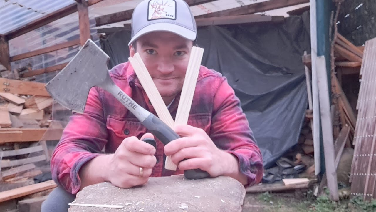 Holz machen - Anmach- bzw. Anfeuerholz - VORSICHT niedrige Aufnahmequalität dafür wichtiger Inhalt!