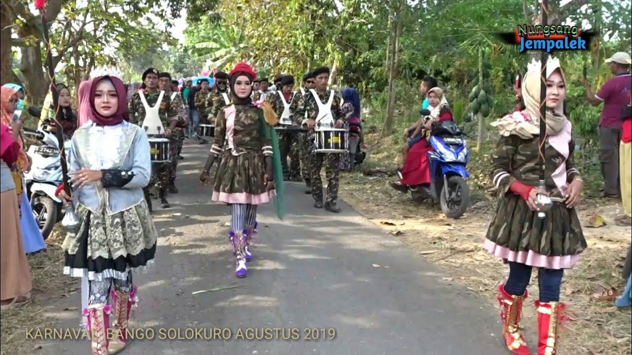 KARNAVAL BANGO SOLOKURO LAMONGAN AGUSTUS 2019-drumband mayoret cantik