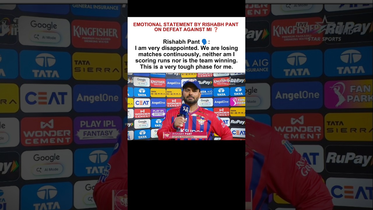 Rishabh Pant Gets Emotional After Loss Against MI