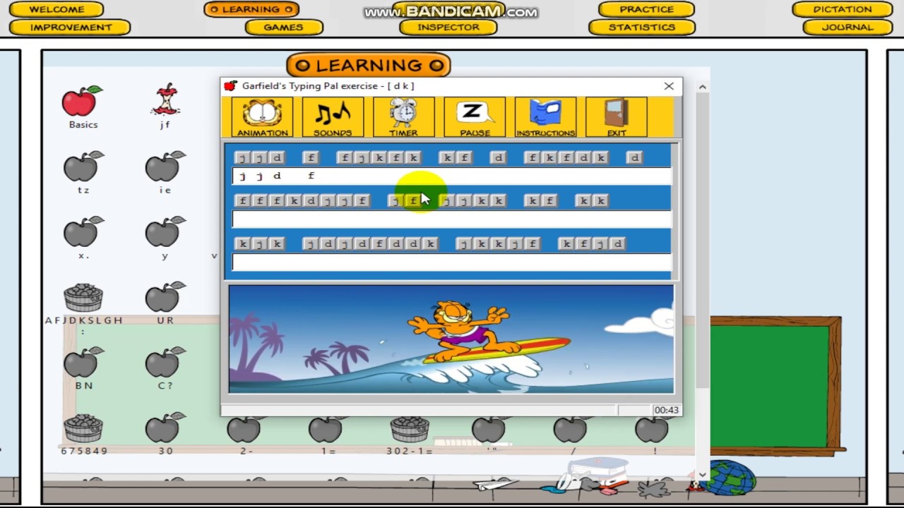 Garfield's Typing Pal (2003) Gameplay