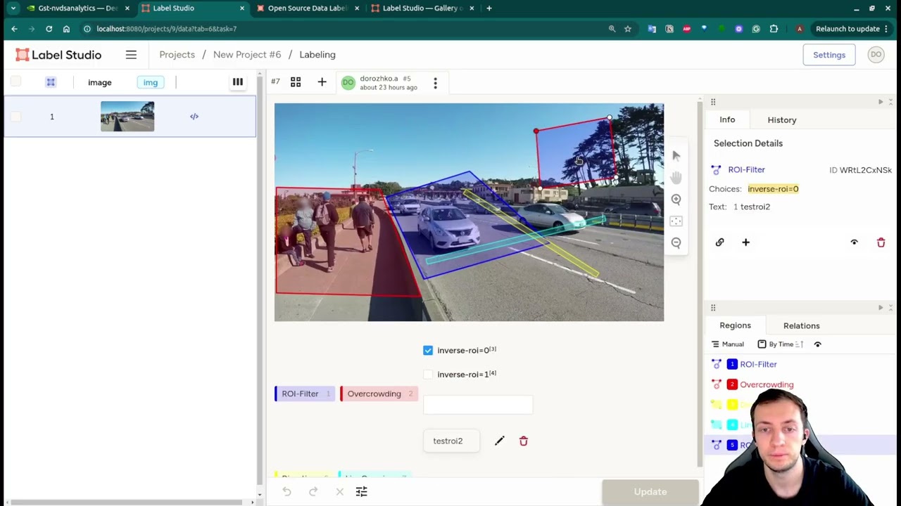 Configure Deepstream Nvdsanalytics with LabelStudio WebUI | Custom Templates & Annotation Export