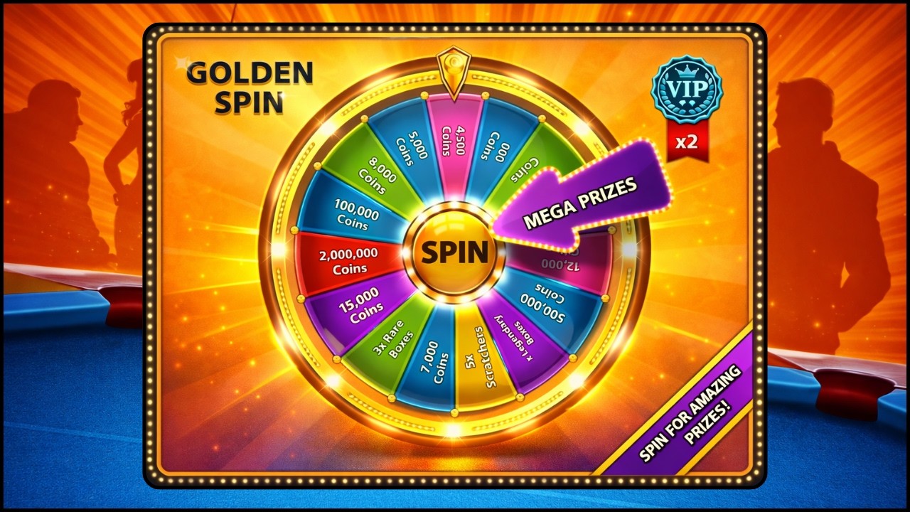 8 Golden Spins | Spin and win | 8 Ball Pool | Nicolau Gaming