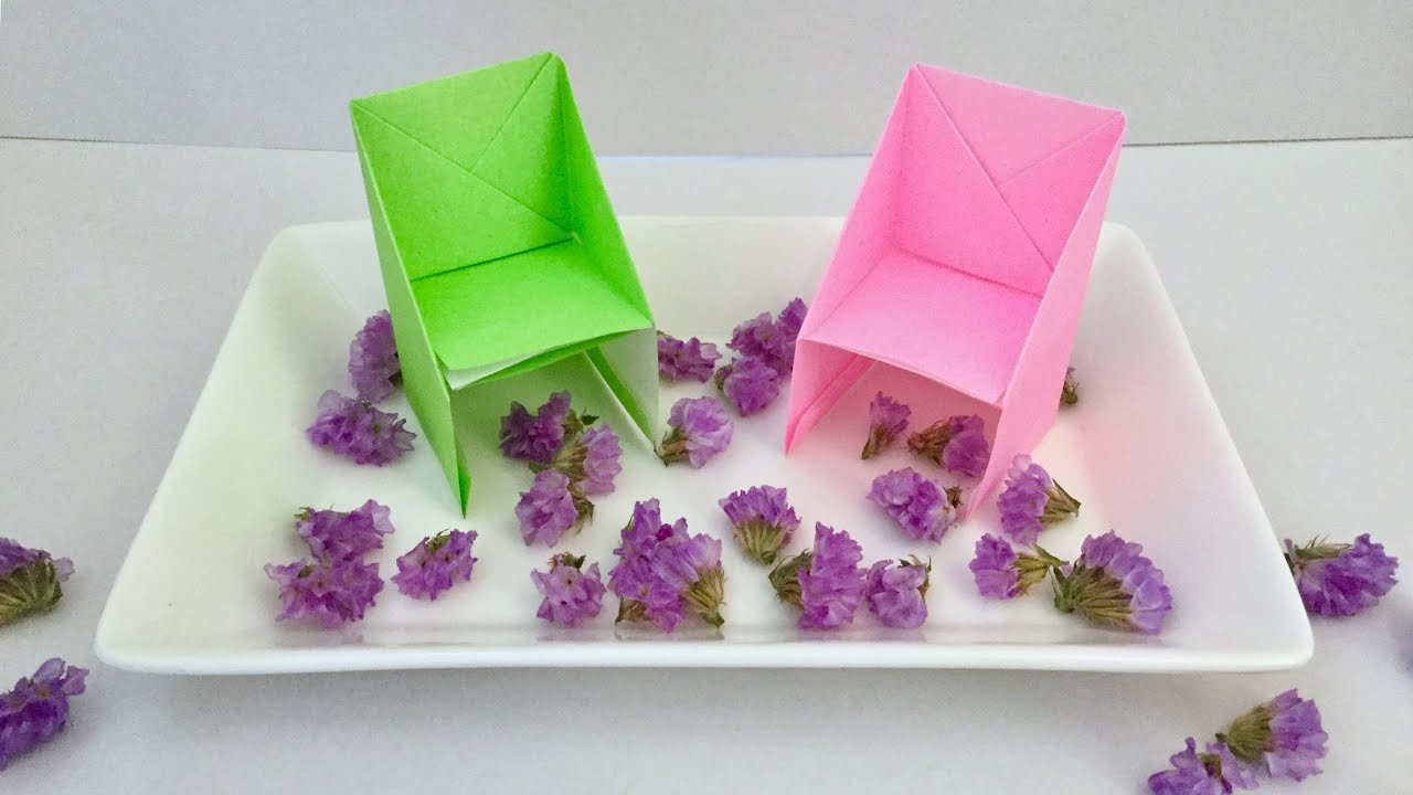 【折り紙】椅子 イス   【Origami】 Chair