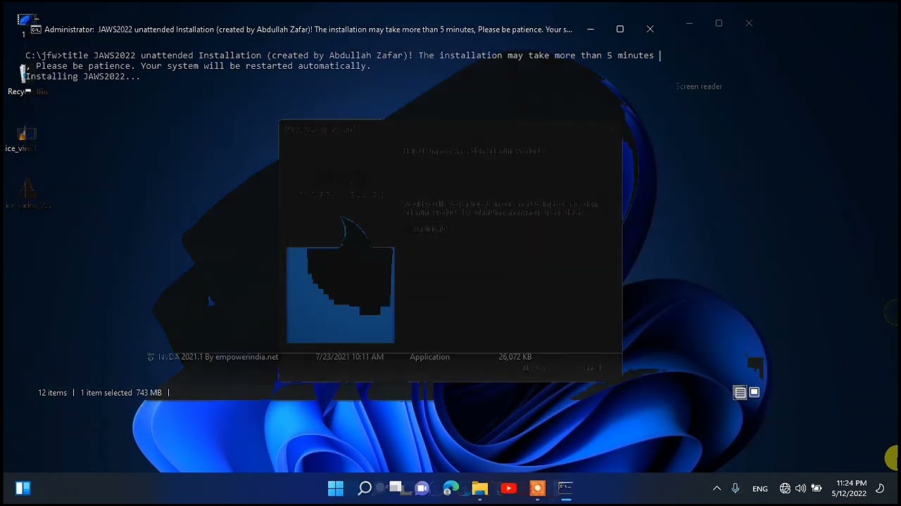 how to install and activate full version jaws 2022.4 By Deepu genius In English with screen reader